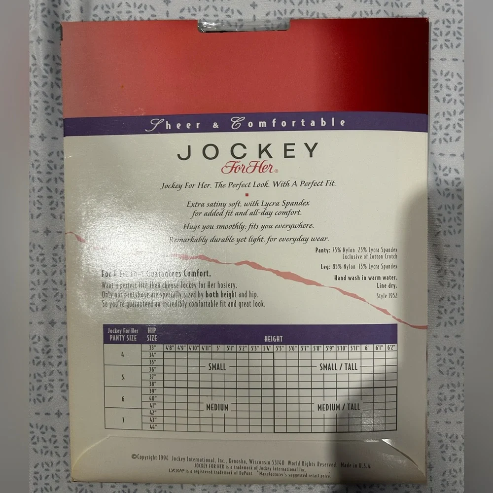 NIB: Jockey control top panty nylons.  5 pairs. - Picture 6 of 7